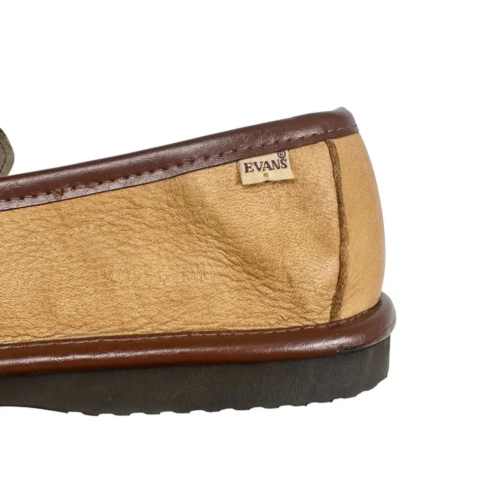 L.B. Evans | Men | Genuine Deerskin Extra Wide Moccasin Slippers | 12 EEE